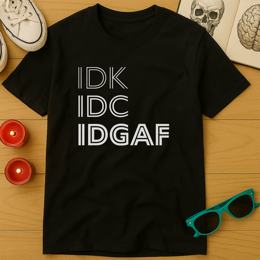 IDK, IDC, IDGAF T-Shirt