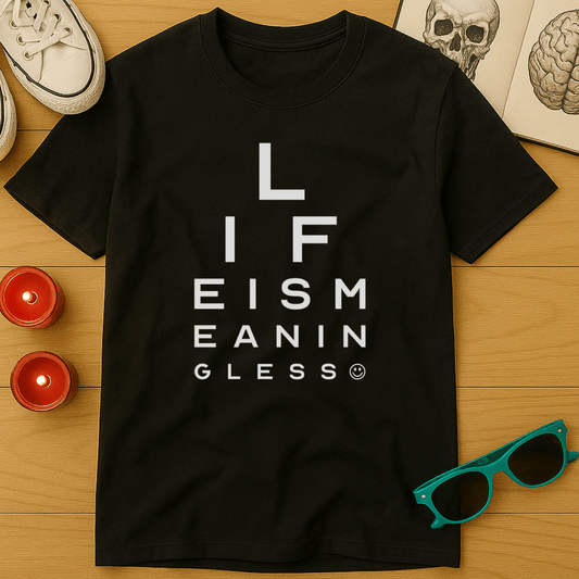 Life Is Meaningless Eye Chart T-Shirt