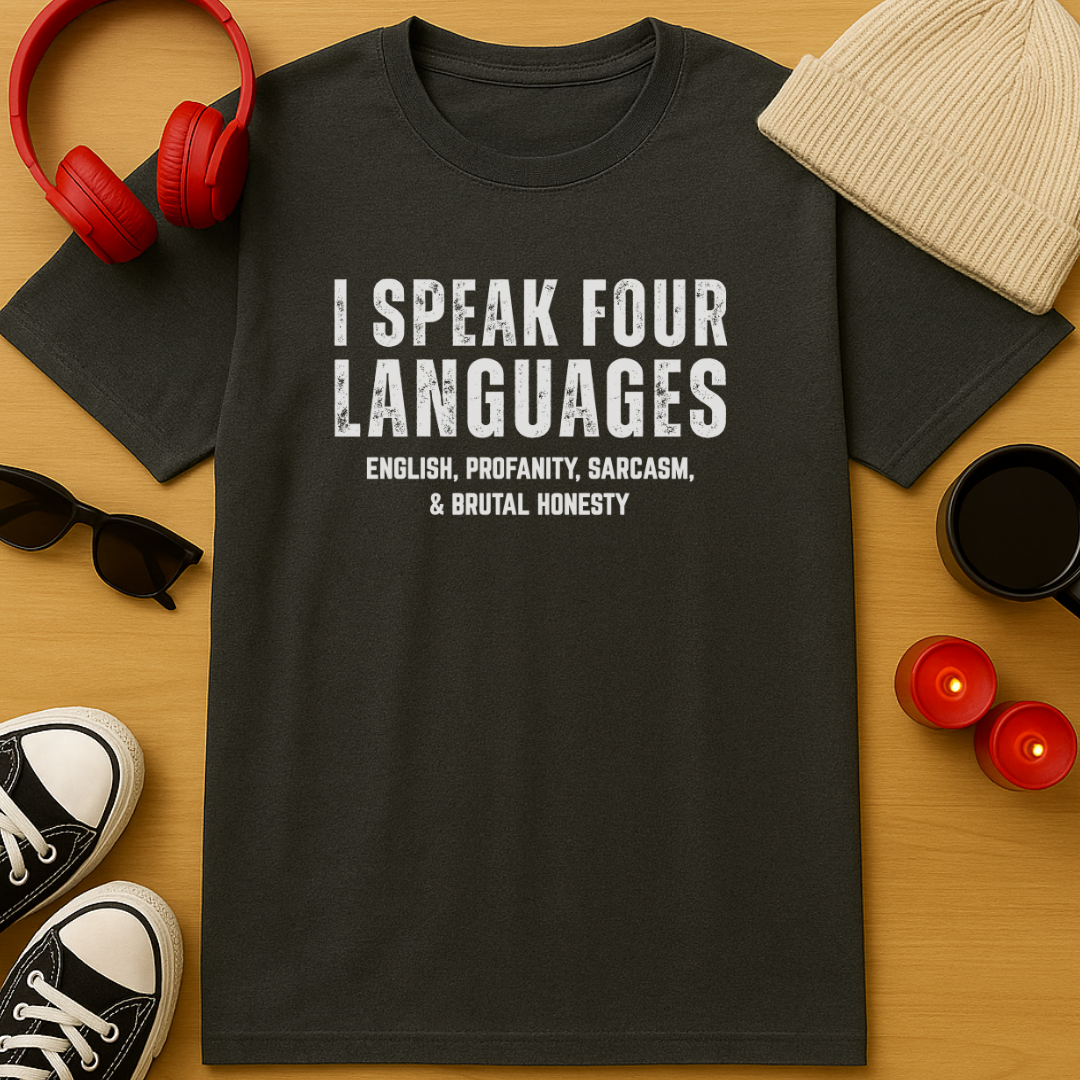 Four Languages: Bold & Blunt T-Shirt