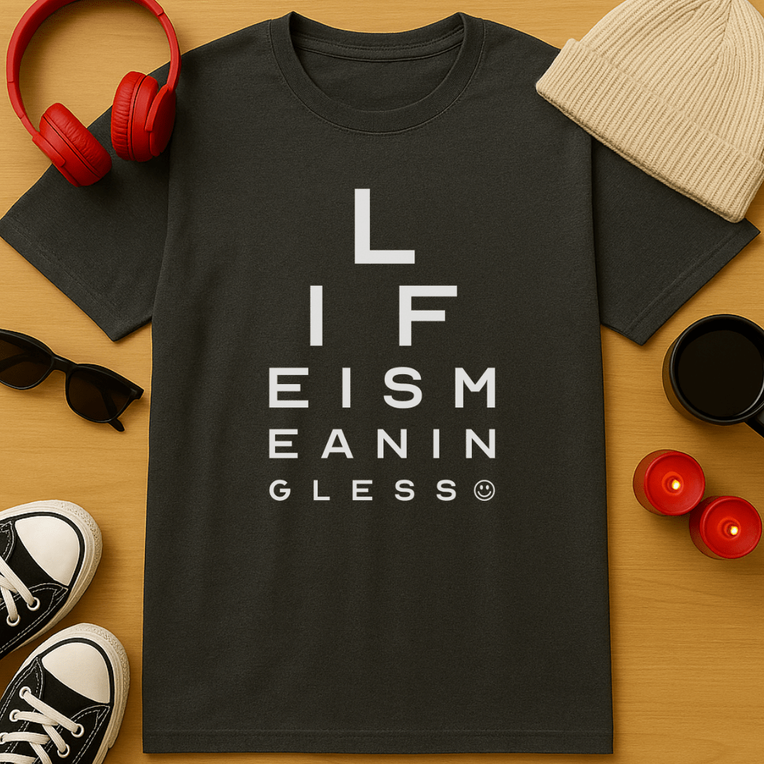 Life Is Meaningless Eye Chart T-Shirt