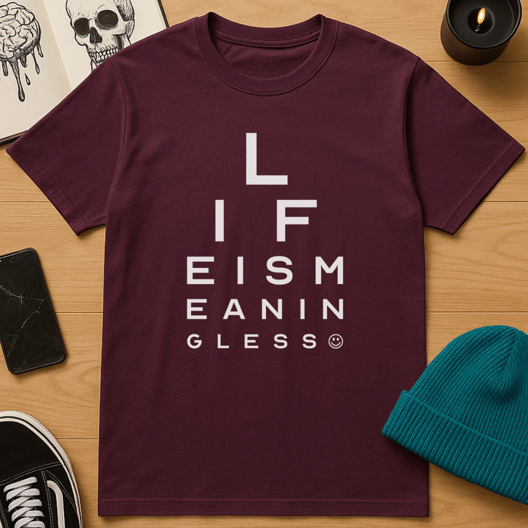 Life Is Meaningless Eye Chart T-Shirt