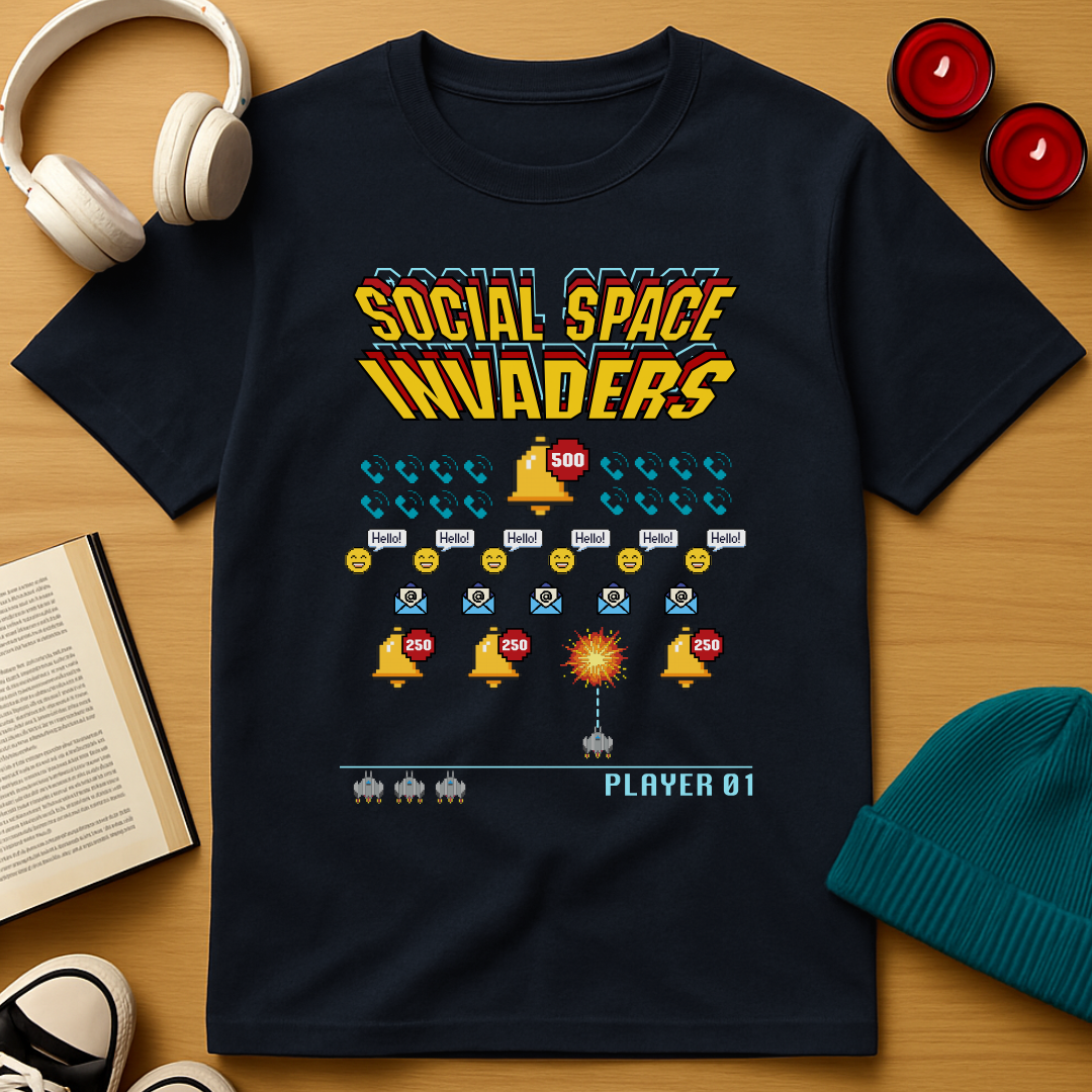 Social Space Invaders T-Shirt