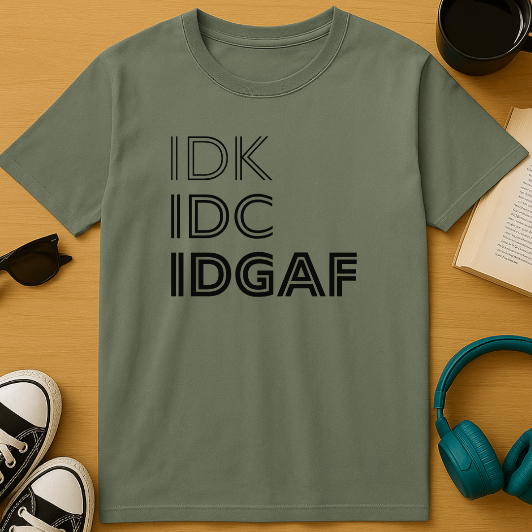 IDK, IDC, IDGAF T-Shirt