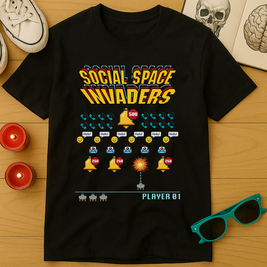 Social Space Invaders T-Shirt