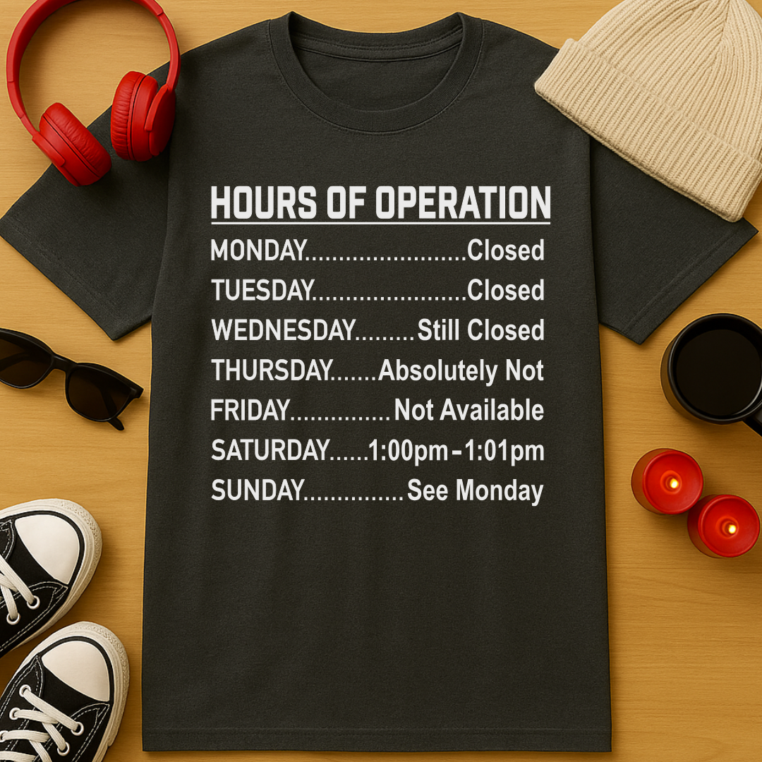 Hours of Operation T-Shirt
