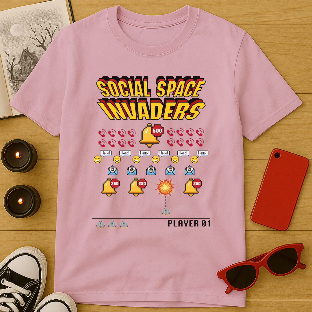 Social Space Invaders T-Shirt