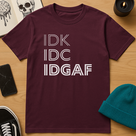 IDK, IDC, IDGAF T-Shirt
