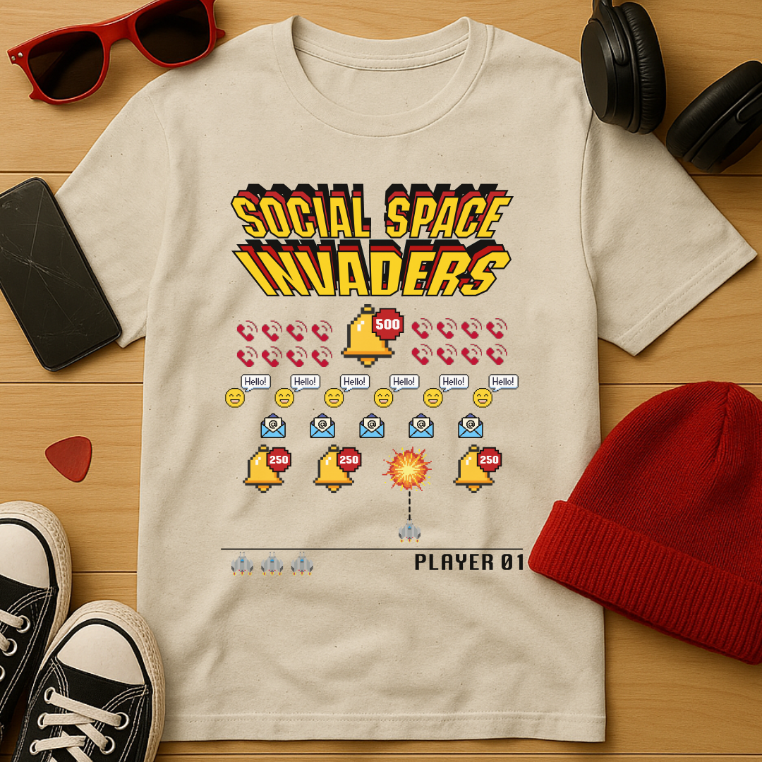 Social Space Invaders T-Shirt
