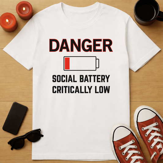 Social Battery Critically Low T-Shirt